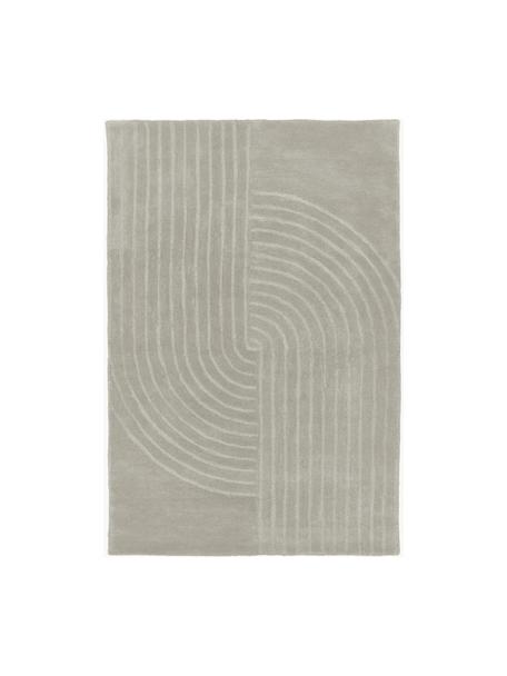 Handgetuft wollen vloerkleed Mason, Onderzijde: 100% katoen Bij wollen vl, Lichtgrijs, B 120 x L 180 cm (maat S)