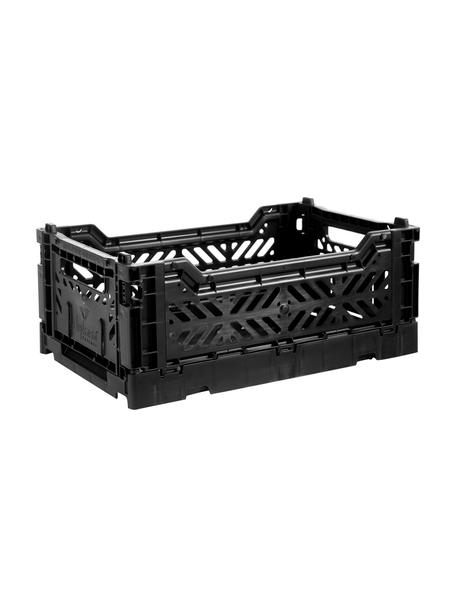 Klappbox Black, stapelbar, klein, Kunststoff, Schwarz, B 27 x H 11 cm
