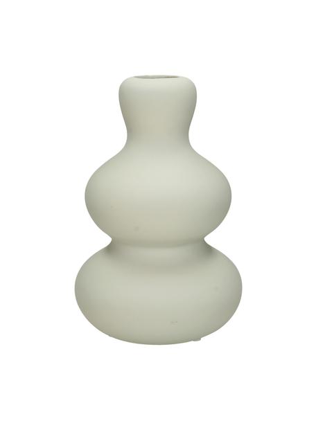 Dizajnová váza v organickom tvare Fine, Kamenina, Krémovobiela, Ø 14 x V 20 cm