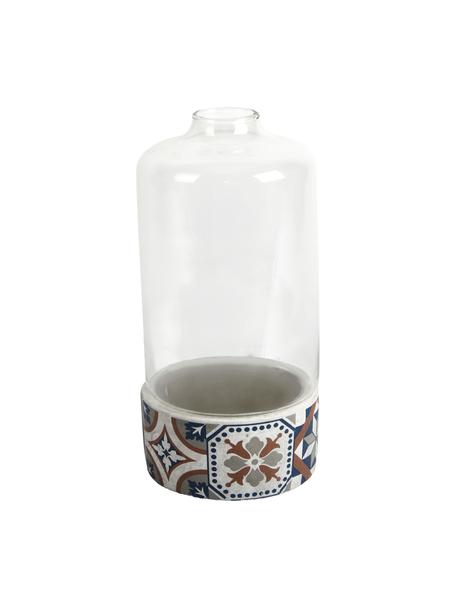 Anzuchtglocke Tiles, Glocke: Glas, Sockel: Beton, Bunt, Ø 15 x H 31 cm