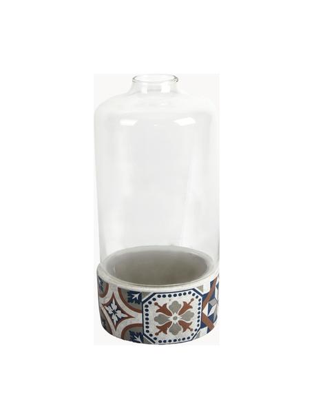 Groeistolp Tiles, Stolp: glas, Voetstuk: beton, Meerkleurig, Ø 15 x H 31 cm