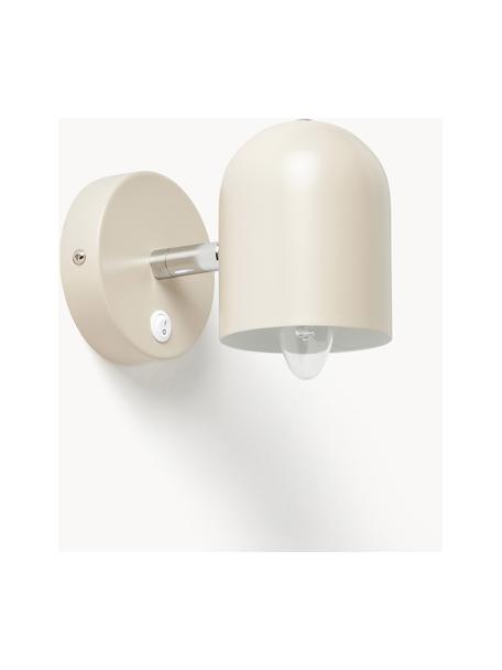 Verstelbare wandlamp Almo, Lampenkap: gepoedercoat metaal, Lichtbeige, Ø 10 x H 17 cm