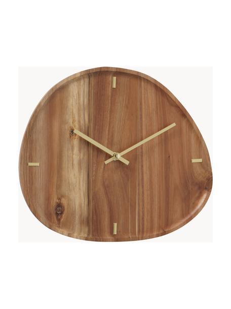 Horloge murale Marron, Bois foncé, Bois clair, larg. 35 x haut. 30 cm