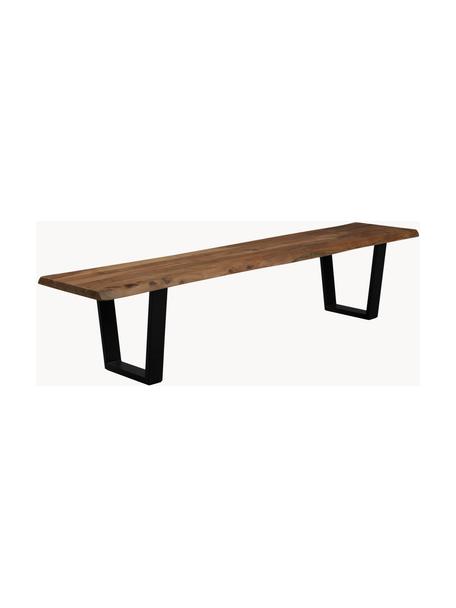 Banc bois d'acacia Aka, tailles variées, Bois d'acacia, noir, larg. 180 x prof. 45 cm