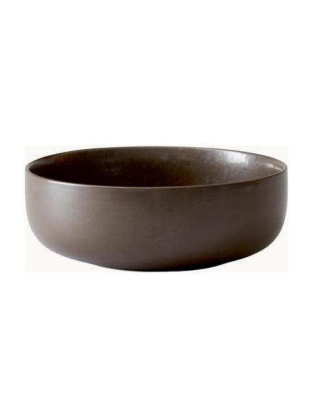 Ręcznie wykonana miska New Norm, Porcelana, Ciemny brązowy, Ø 22 x W 7 cm