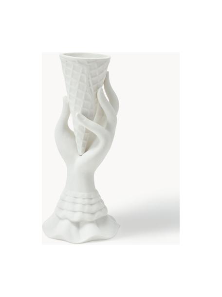 Jarrón de porcelana I-Scream, 18 cm, Porcelana, Blanco, Ø 7 x Al 18 cm