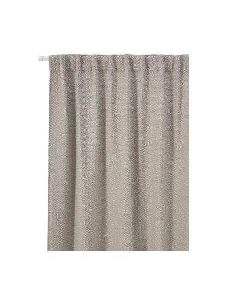 Ondoorzichtige bouclé gordijnen Bellamie met tunnelzoom, 2 stuks, Bouclé (85% polyester, 15% acryl), Greige, B 135 x L 260 cm