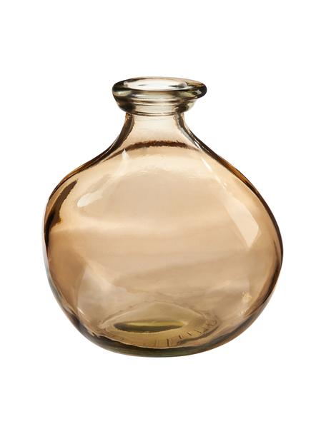 Gerecycled glazen vaas Dina in amberkleur, Gerecycled glas, Amberkleurig, Ø 16 x H 18 cm