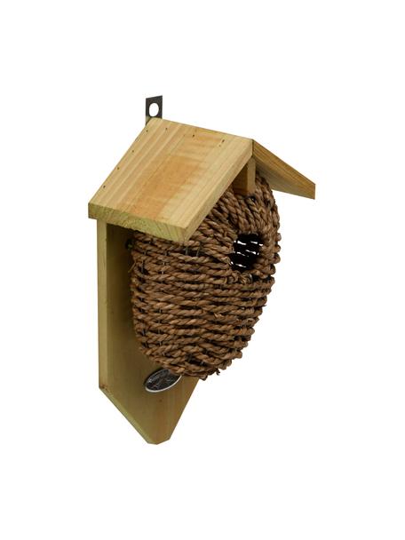Wand-Objekt Nest für Zaunkönige, Braun, Kiefernholz, B 15 x H 26 cm