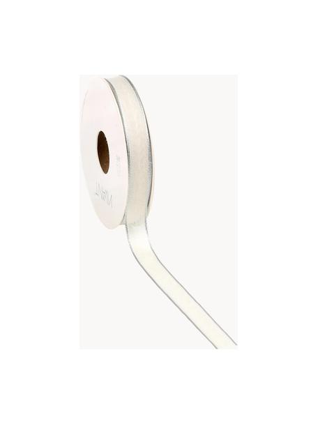 Ruban cadeau Batiste, 55 % rayonne, 45 % polyester, Blanc, argenté, larg. 3 cm x long. 1,5 m