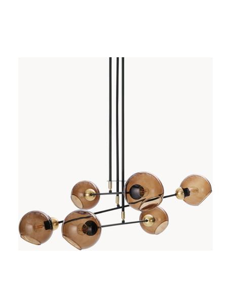 Hanglamp met glazen bollen Cooper, Lichtbruin, B 90 x H 100 cm