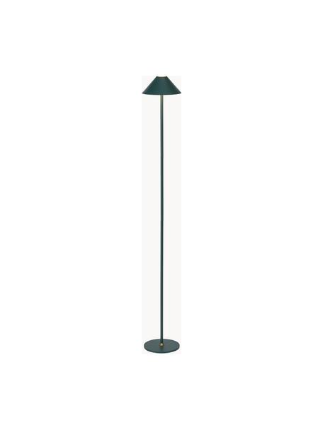 Kleine mobiele LED vloerlamp Hygge, dimbaar, Metaal, gecoat, Donkergroen, H 134 cm