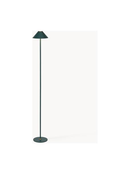 Kleine mobile LED-Stehlampe Hygge, dimmbar, Metall, beschichtet, Dunkelgrün, H 134 cm
