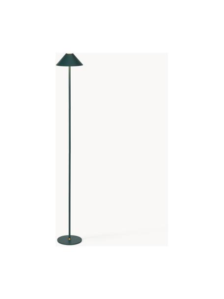 Malá prenosná stojacia LED lampa Hygge, Potiahnutý kov, Tmavozelená, V 134 cm