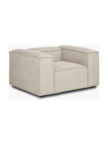 Poltrona in velluto a coste Lennon, Rivestimento: velluto a coste (92% poli, Struttura: legno di pino massiccio, , Gambe: plastica, Velluto a coste beige chiaro, Larg. 130 x Prof. 101 cm