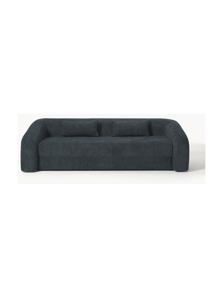 Sofá cama de borreguillo bouclé Eliot (3 plazas), Tapizado: tejido borreguillo bouclé, Estructura: madera aglomerada, madera, Patas: plástico Este producto es, Borreguillo bouclé gris antracita, An 230 x F 100 cm