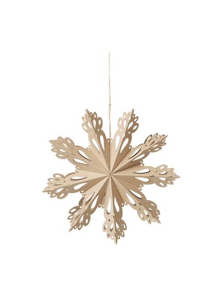 Ciondolo a fiocco di neve Snowflake, Carta, Beige, Ø 30 cm