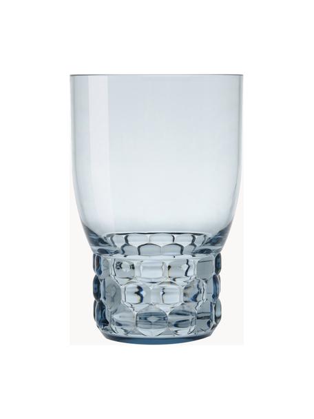 Wassergläser Jellies mit Strukturmuster, 4 Stück, Kunststoff, Hellblau, transparent, Ø 9 x H 13 cm, 460 ml