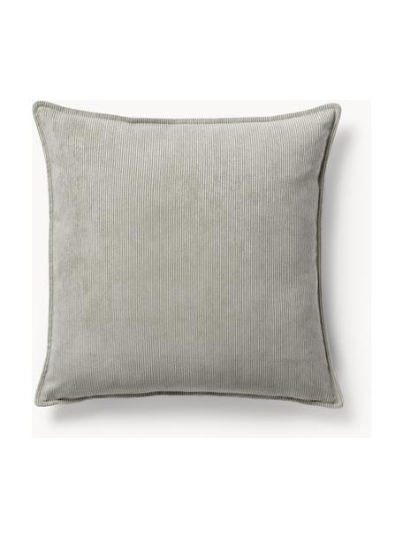 Cord-Sofa-Kissen Lennon, Bezug: Cord (92 % Polyester, 8 %, Cord Grau, B 60 x L 60 cm