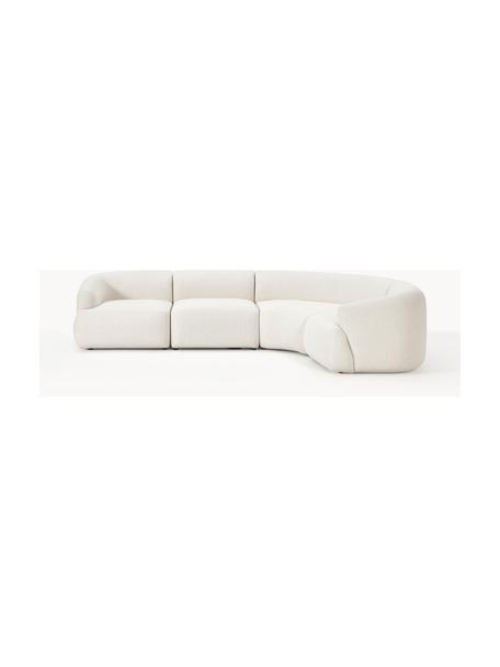 Sofá rinconera modular Sofia (4 plazas), Tapizado: 100% polipropileno Alta r, Estructura: madera de abeto, tablero , Patas: plástico El material util, Tejido blanco crema, An 312 x F 235 cm