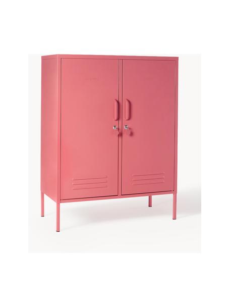 Credenza alta in metallo The Midi, Acciaio verniciato a polvere, Rosa antico, Larg. 85 x Alt. 111 cm