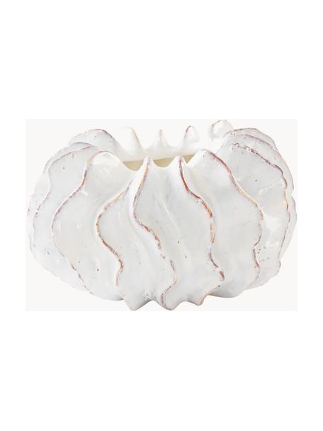 Keramische plantenpot Payton, handgemaakt, Keramiek, geglazuurd, Gebroken wit, Ø 25 x H 14 cm