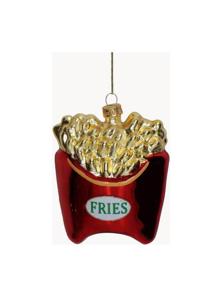 Kerstboomhanger Fries, Glas, Geel, rood, B 9 x H 11 cm