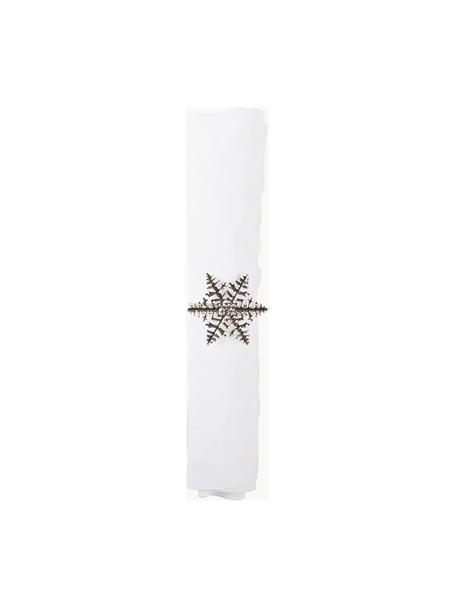 Ronds de serviette de table Snowflake, 4 pièces, Métal, enduit, Argenté, Ø 5 x haut. 4 cm