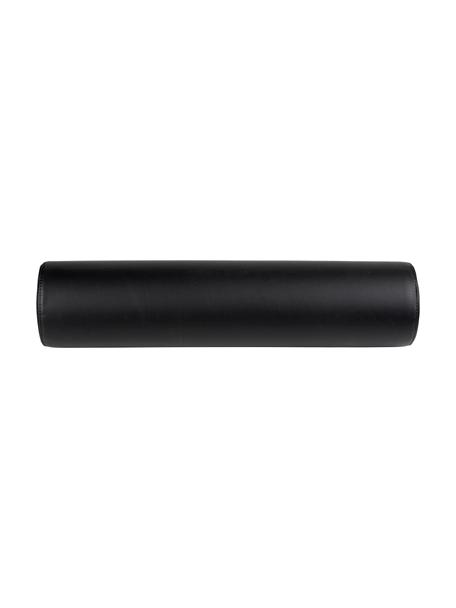 Tagesbett-Dekokissen Minimal aus Leder, Bezug: Leder, Schwarz, Ø 16 x L 70 cm
