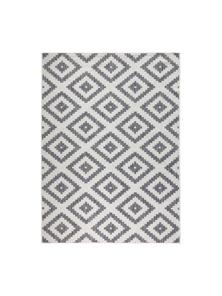 Tapis intérieur-extérieur Malta, Gris, blanc crème, larg. 80 x long. 150 cm (taille XS)