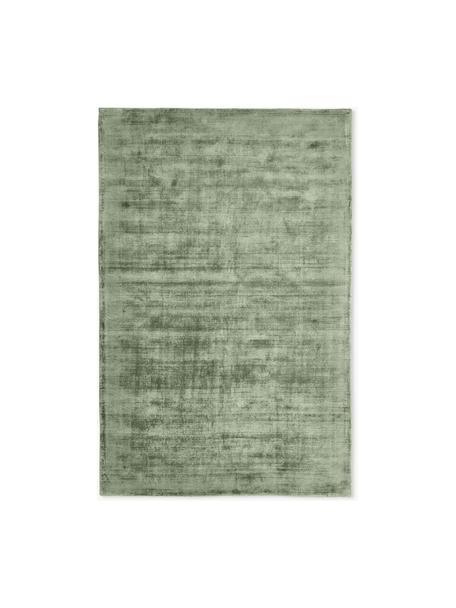 Tapis en viscose tissé main Jane, Vert foncé, larg. 200 x long. 300 cm (taille L)