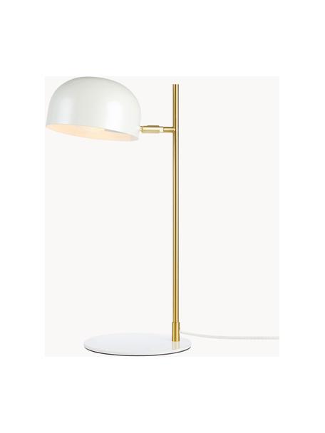 Lampa biurkowa Pose, Stelaż: metal powlekany, Biały, odcienie złotego, G 29 x W 49 cm
