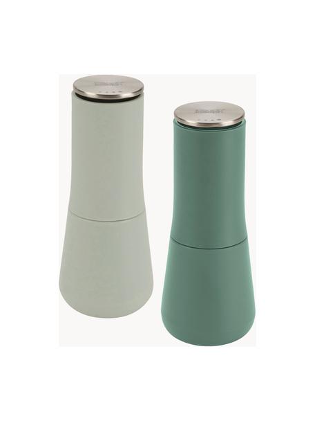 Set macina sale e pepe di design Milltop 2 pz, Coperchio: acciaio inossidabile, Tonalità verdi, Ø 7 x Alt. 17 cm