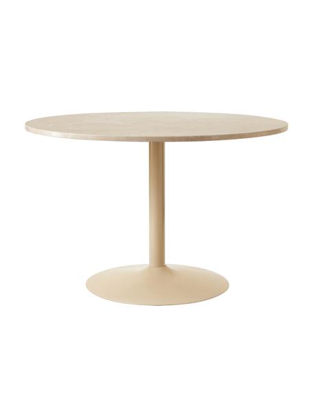 Oválny mramorový jedálenský stôl Miley, 120 x 90 cm, Béžová, Š 120 x H 90 cm