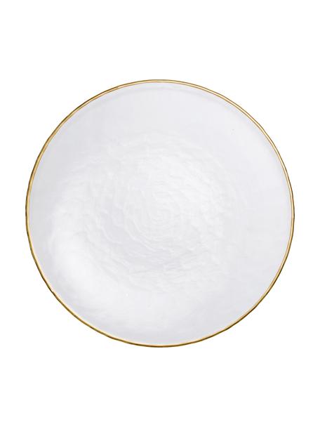 Skleněné mělké talíře Orphee, 2 ks, Sklo, Transparentní, zlatá, Ø 28 cm