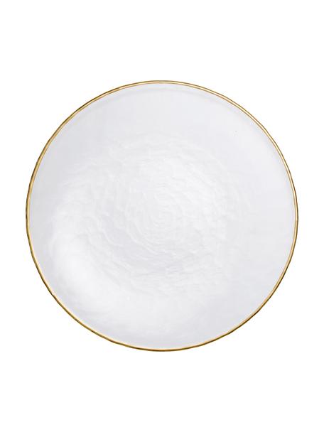 Plytký tanier zo skla Orphee, 2 ks, Sklo, Priehľadná so zlatým okrajom, Ø 28 cm