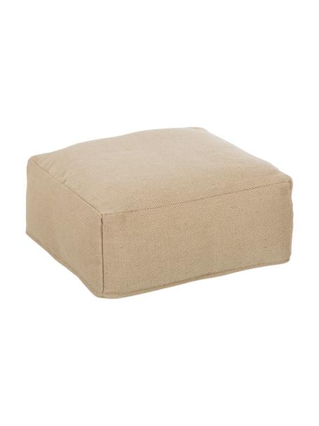 Handgeweven vloerkussen Khela in beige, Beige, B 60 x H 25 cm