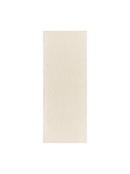 Ručně tkaný vlněný běhoun Amaro, Krémově bílá, Š 80 cm, D 200 cm