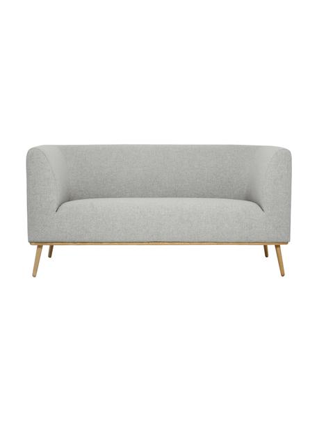 Bank Archie (2-zits) met eikenhouten poten, Bekleding: 100% wol, Frame: grenenhout, FSC-gecertifi, Poten: massief eikenhout, FSC-ge, Geweven stof lichtgrijs, B 162 x D 90 cm