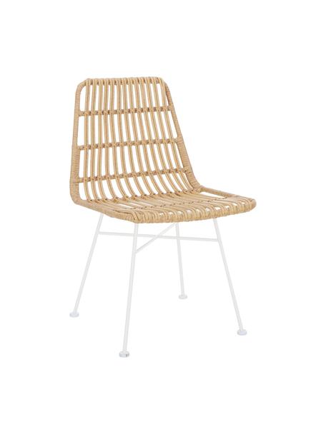 Polyratanové židle Costa, 2 ks, Světle hnědá, bílá, Š 47 cm, H 61 cm
