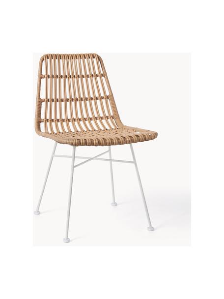 Polyratanové stoličky Costa, 2 ks, Svetlohnedá, biela, Š 47 x H 61 cm