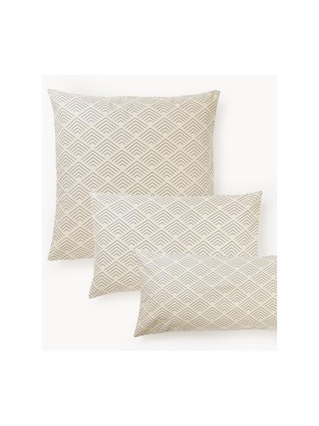 Copricuscino in cotone con motivo grafico Milano, Beige, Larg. 50 x Lung. 80 cm