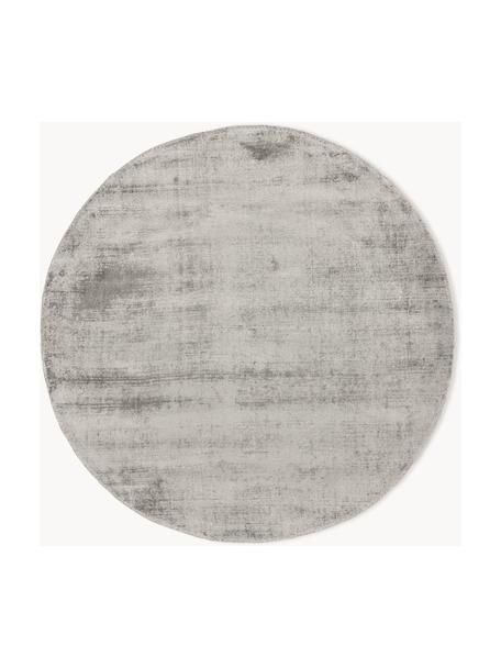 Alfombra redonda artesanal de viscosa Jane, Parte superior: 100% viscosa, Reverso: 100% algodón El material , Gris, Ø 115 cm (Tamaño S)