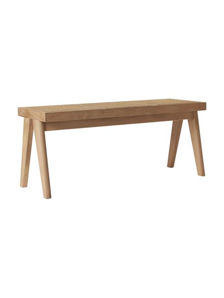 Banc cannage Sissi, Rotin, bois de chêne clair, larg. 110 x haut. 48 cm
