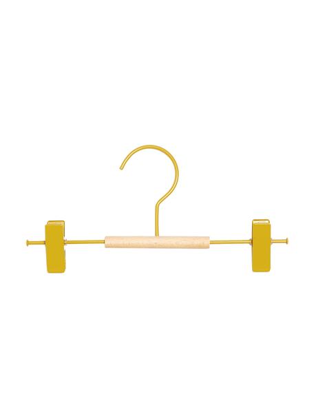 Kleiderbügel Kids Clip, 5 Stück, Holz, Stahl, pulverbeschichtet, Senfgelb, B 25 x H 12 cm