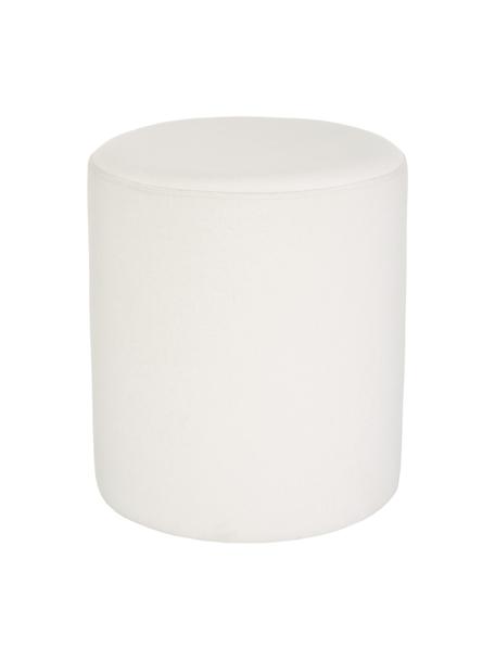 Poef Daisy in crèmewit, Bekleding: 100% polyester, Frame: multiplex, Geweven stof wit, Ø 38 x H 45 cm