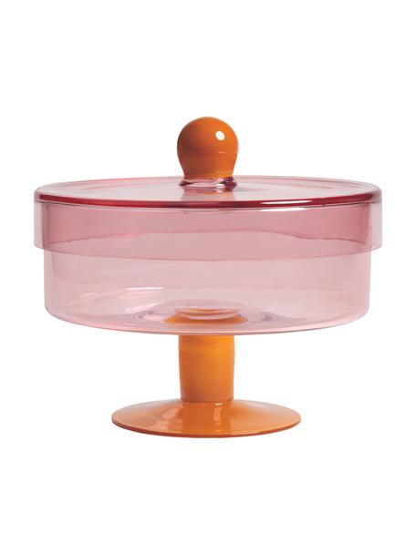 Aufbewahrungsdose Duo aus Glas, Glas, Orange, Rosa, Ø 22 x H 20 cm