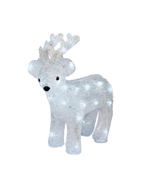 Décoration lumineuse LED à piles Deer haut. 31 cm, Plastique, Blanc, noir, larg. 30 x haut. 31 cm