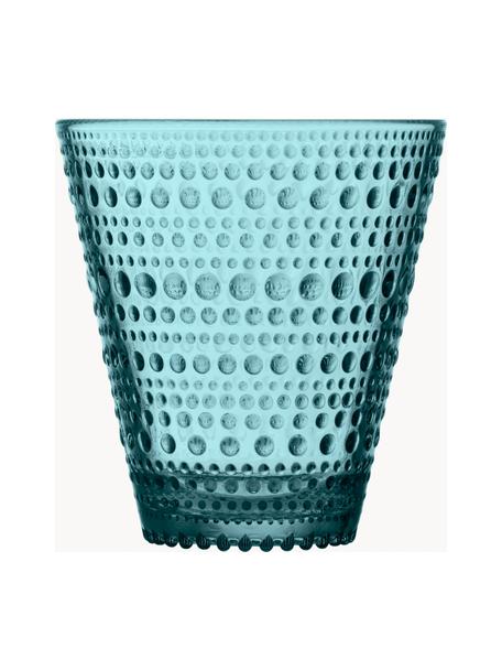 Vasos Kastehelmi, 2 uds., Vidrio, Turquesa, transparente, Ø 9 x Al 10 cm, 300 ml