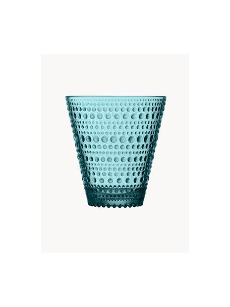 Waterglazen Kastehelmi, 2 stuks, Glas, Turquoise, transparant, Ø 9 x H 10 cm, 300 ml